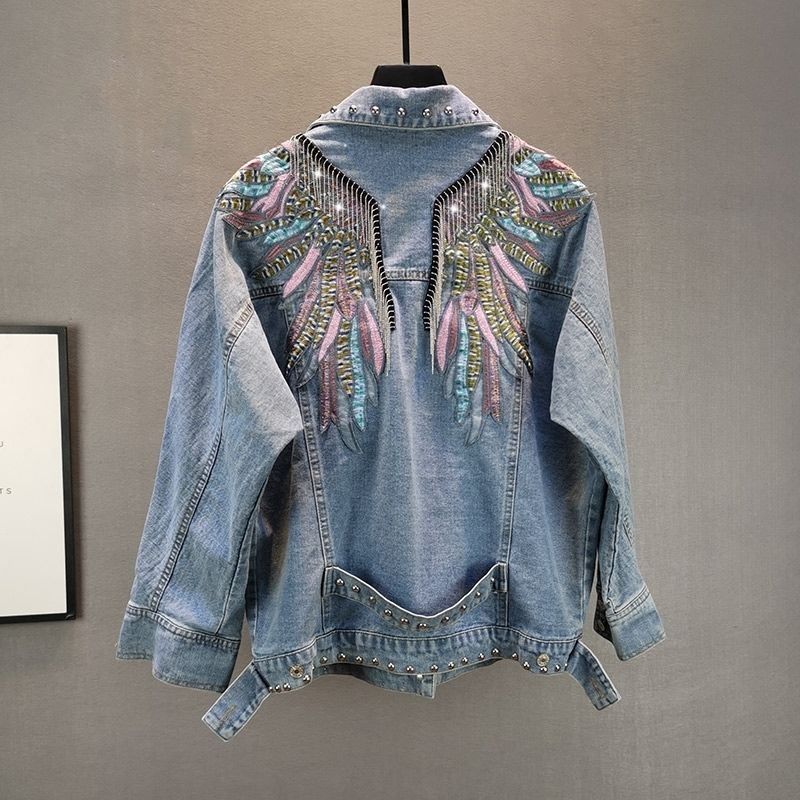 Embroidery Jacket Jeans - 2026 New AutumnFashion Rivet Woman Denim
