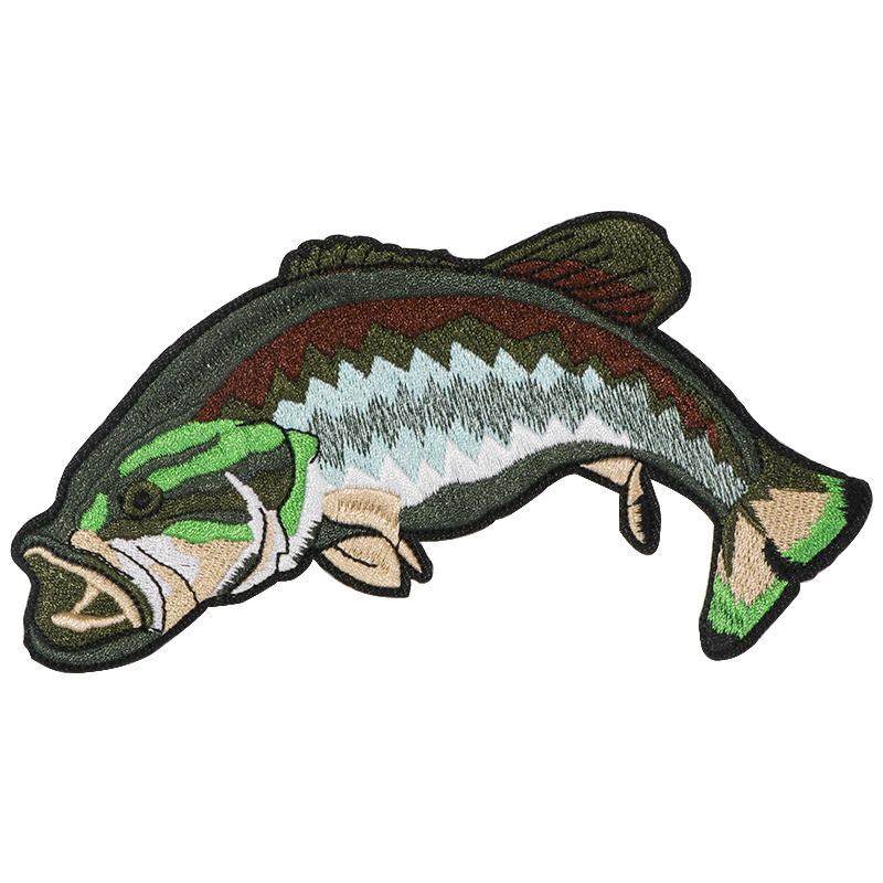 Embroidery Hat Machine - 1PC Bass Embroidered Patch Fishing Lover
