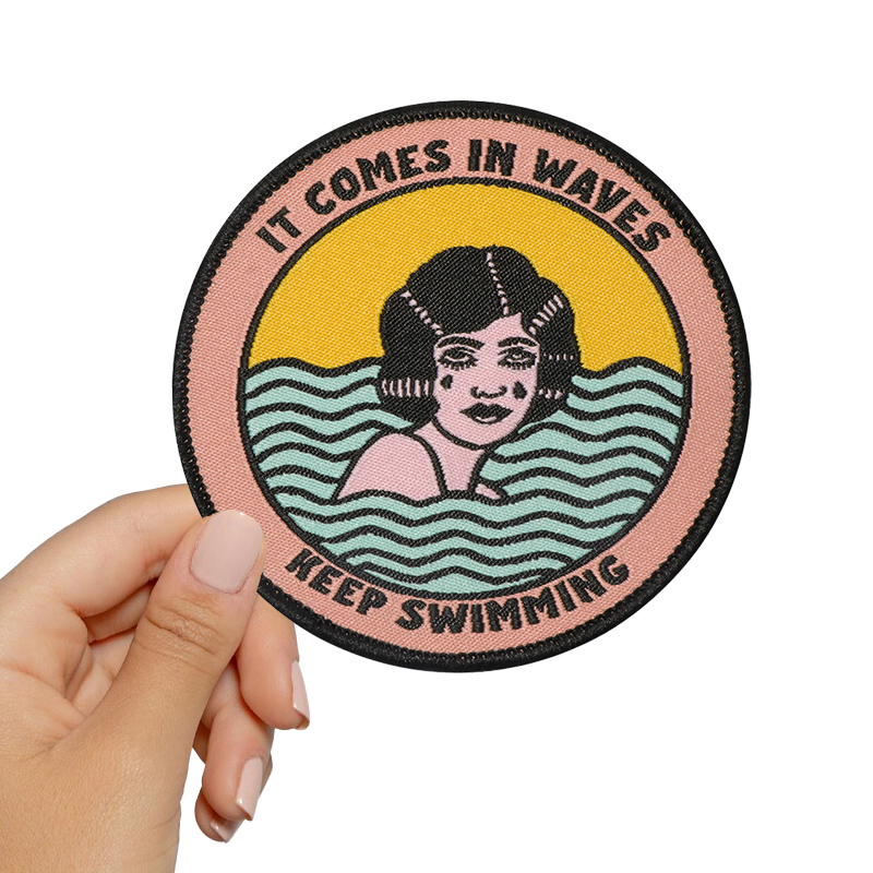 Embroidery Hat Machine - 1PC Keep Swimming Girl Embroidered Patch