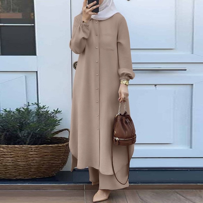 Dress Solid Color Dubai Turkis - Embroidery Kaftan recension och pris