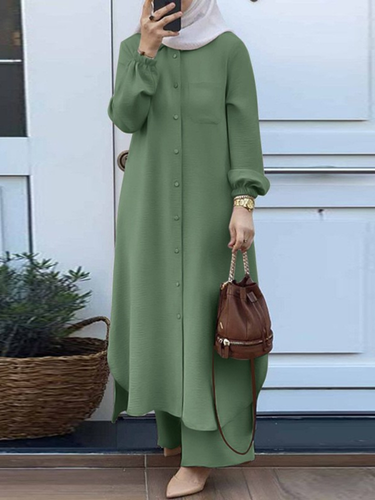 Dress Solid Color Dubai Turkis - Embroidery Kaftan recension och pris