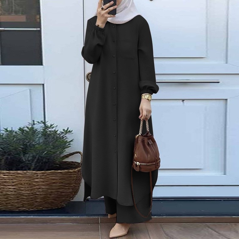 Dress Solid Color Dubai Turkis - Embroidery Kaftan recension och pris