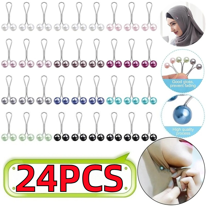 6/12/24PCS Pearls Pins Women S - Embroidery Hijab recension och pris