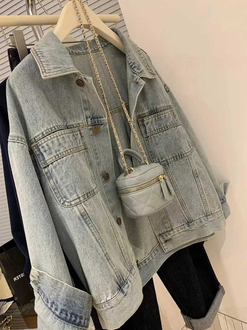 Denim Coat Women Y2k Spring Au - Embroidery Jacket Jeans recension och pris