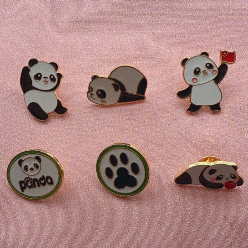 6pcs Cartoon China Panda Badge - Embroidery Fabric recension och pris