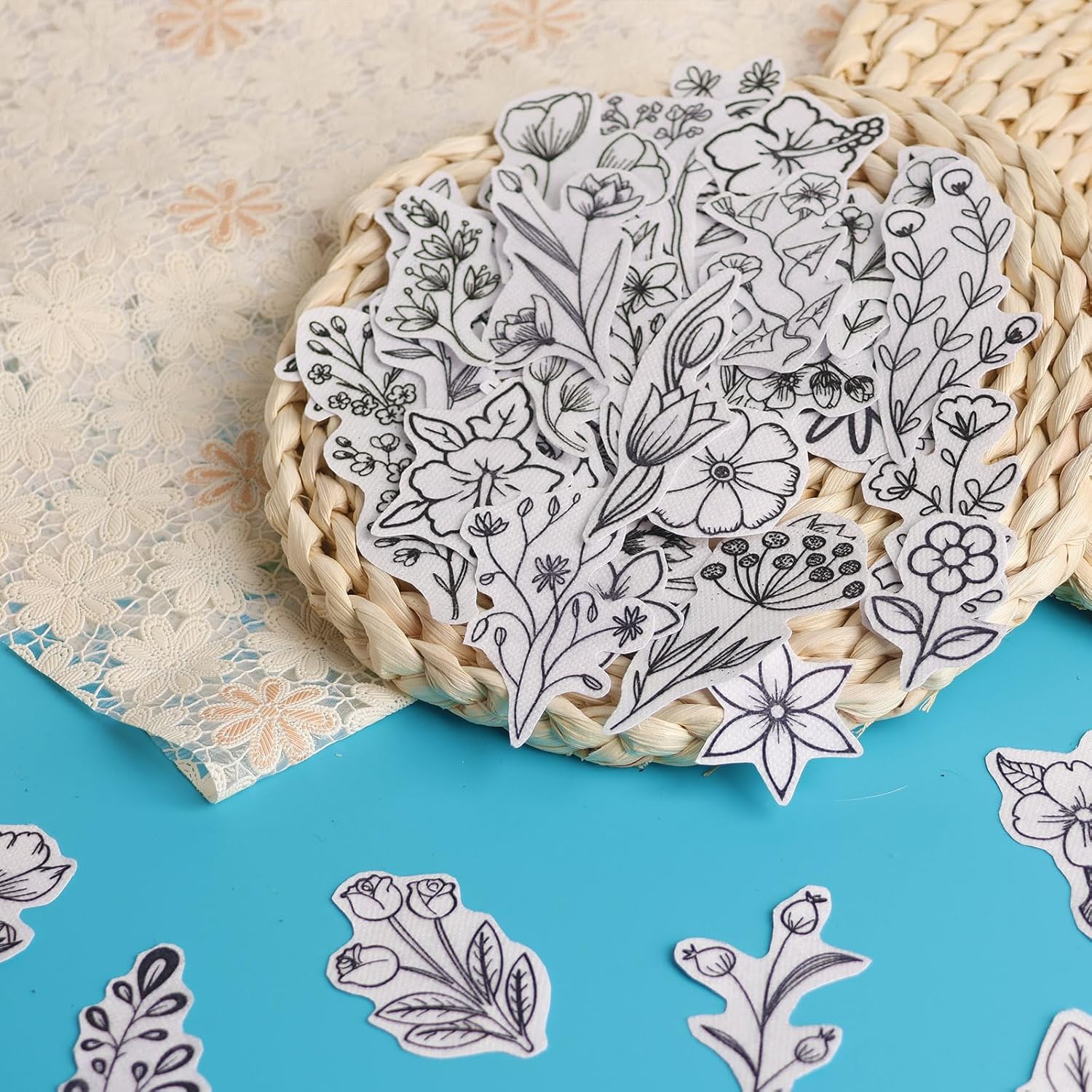 50Pcs Water Soluble Embroidery - Embroidery Flower Pattern recension och pris