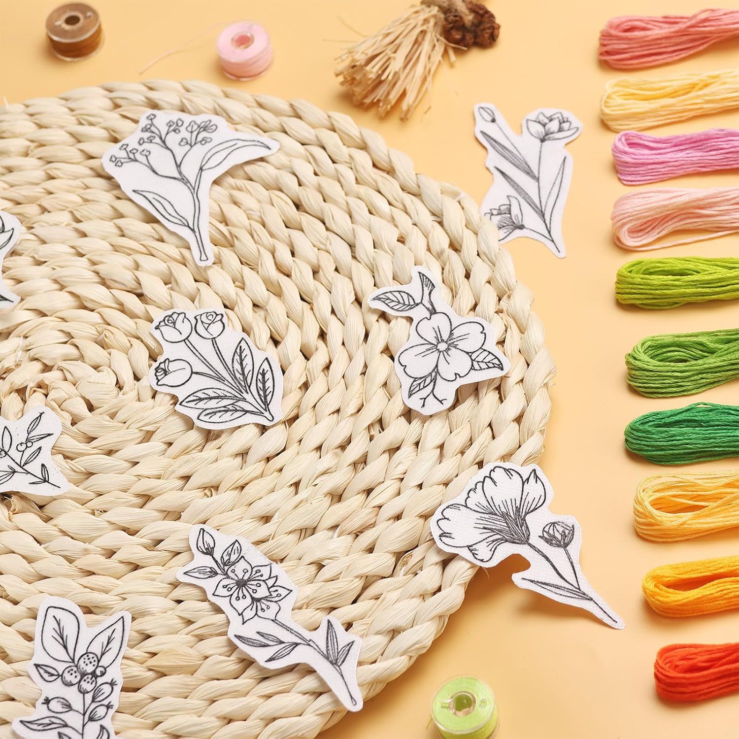 50Pcs Water Soluble Embroidery - Embroidery Flower Pattern recension och pris