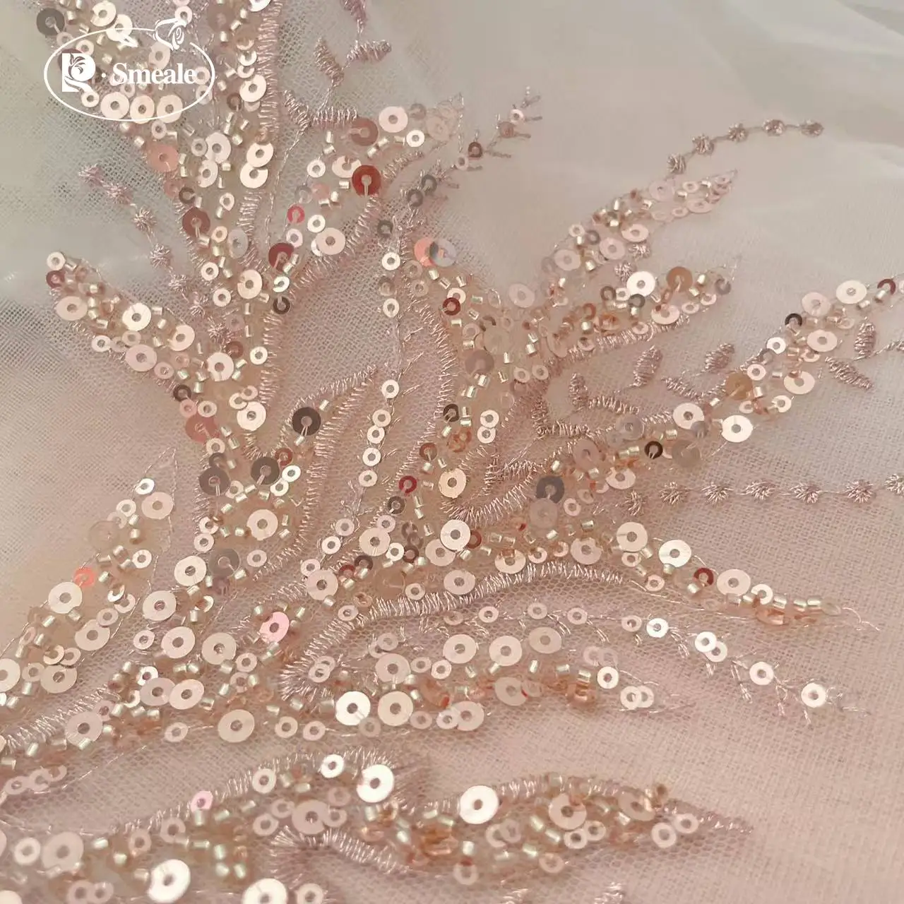 5Pair-2Pair.Rose Gold Sequin T - Embroidery Flower Pattern recension och pris