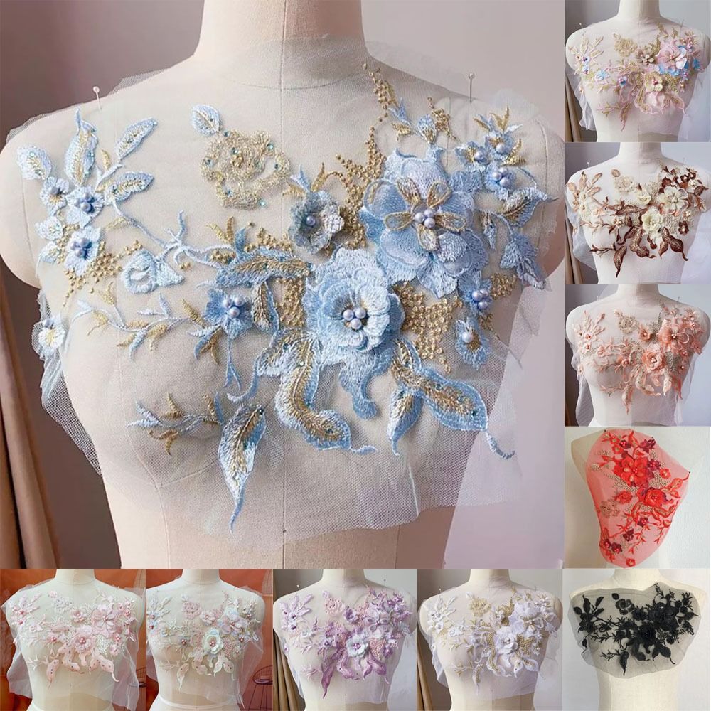 3D Flowers Beaded Lace Fabrics - Embroidery Flower Pattern recension och pris