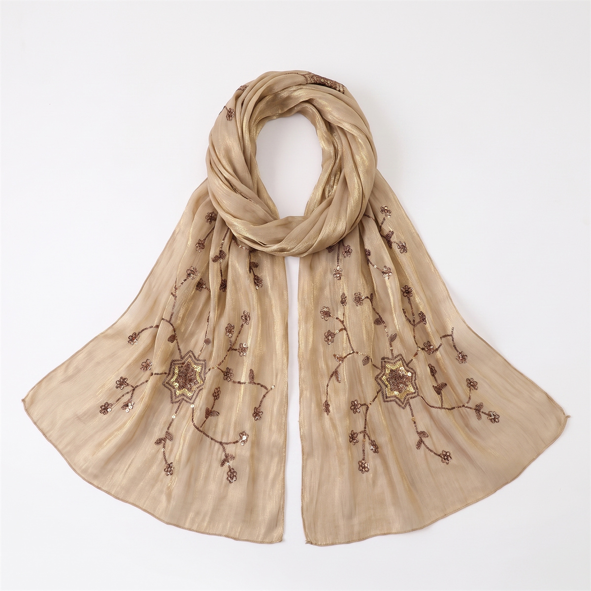 Fashion Crinkle Hijab Scarf Wi - Embroidery Hijab recension och pris