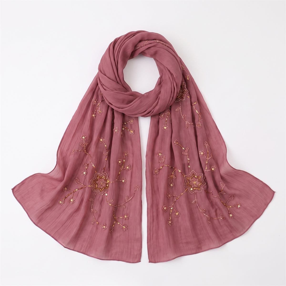 Fashion Crinkle Hijab Scarf Wi - Embroidery Hijab recension och pris
