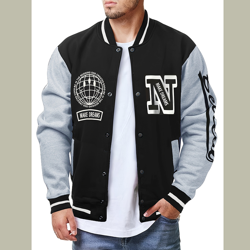 Letter N Baseball Jersey Jacke - Embroidery Letter N recension och pris