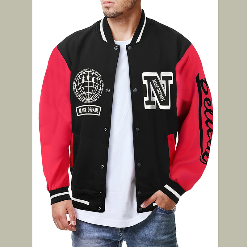 Letter N Baseball Jersey Jacke - Embroidery Letter N recension och pris