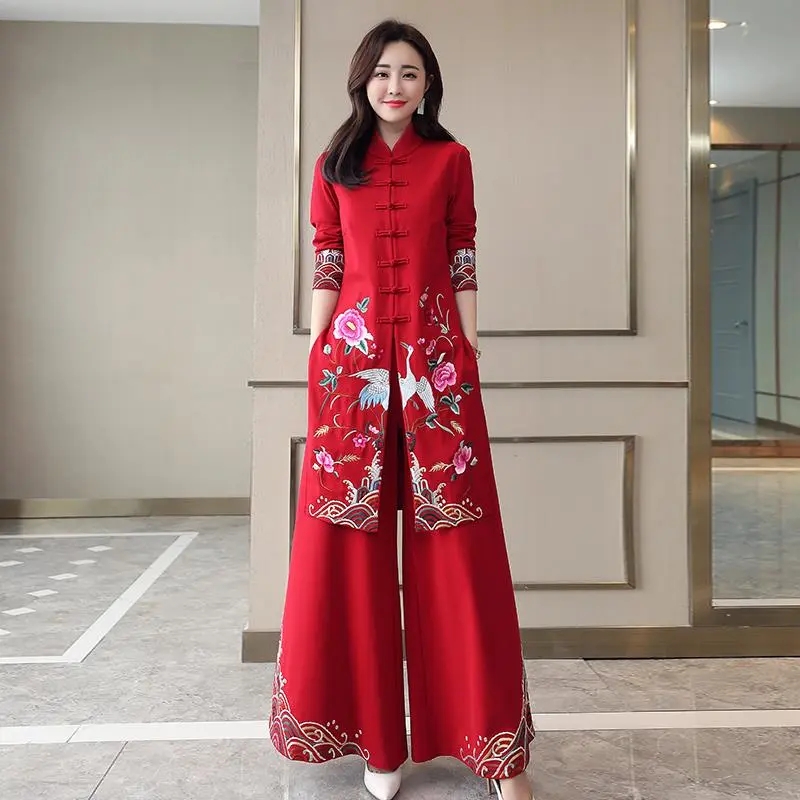 Long Ethnic Style Cheongsam Se - Embroidery Youtube recension och pris