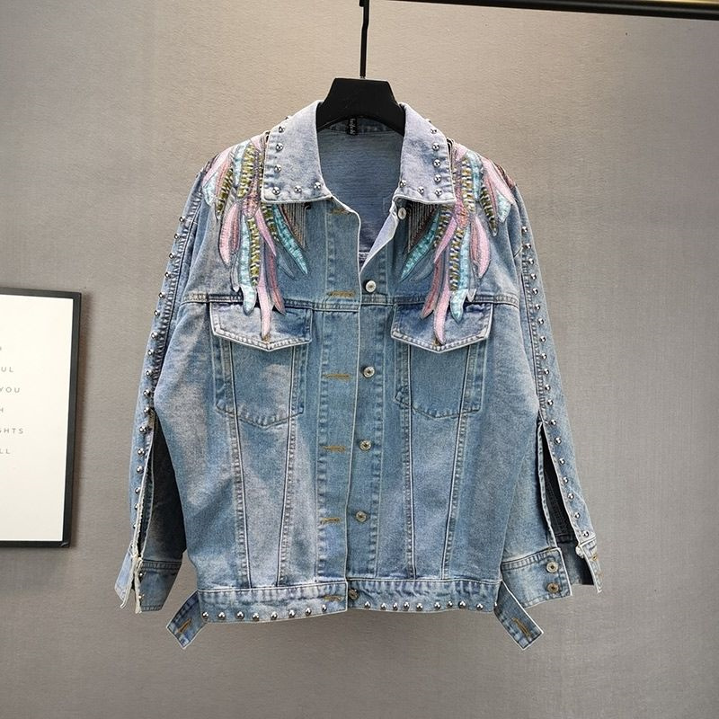 2026 New AutumnFashion Rivet W - Embroidery Jacket Jeans recension och pris