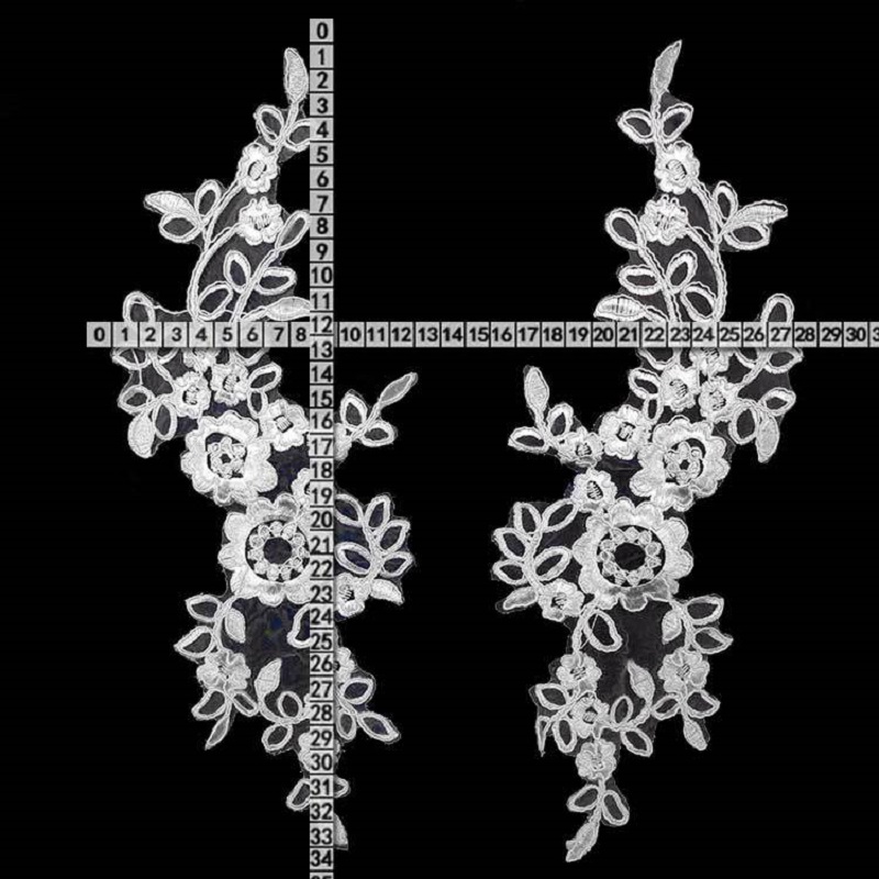 1 Pair Embroidery on the flowe - Embroidery Flower Pattern recension och pris