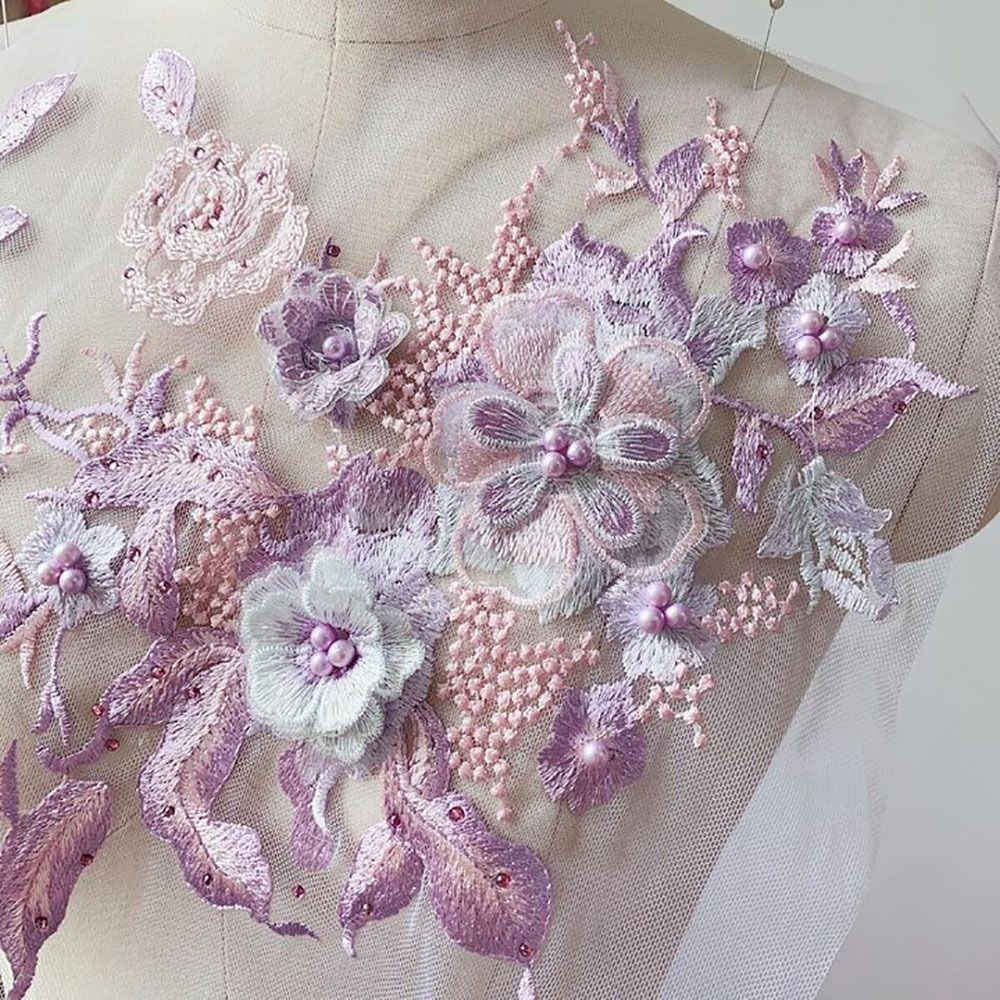 3D Flowers Beaded Lace Fabrics - Embroidery Flower Pattern recension och pris