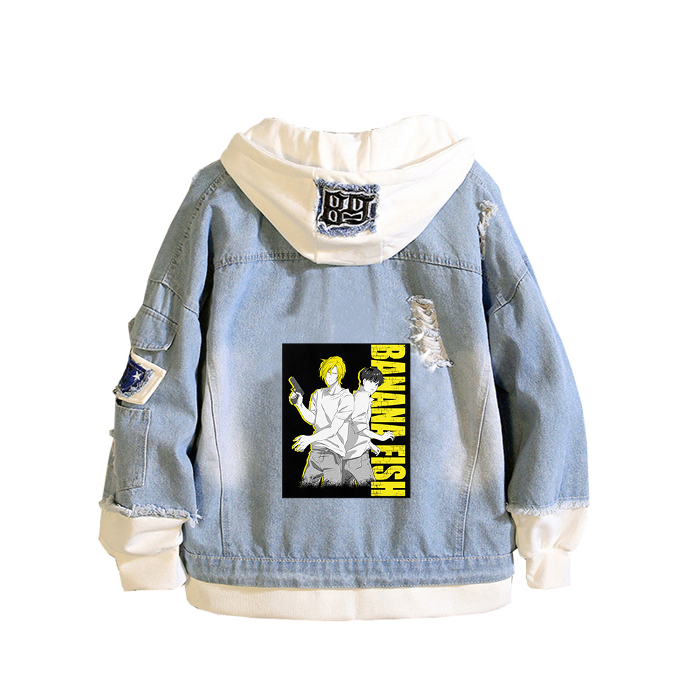 BANANA FISH Demin Jacket Anime - Embroidery Jacket Jeans recension och pris