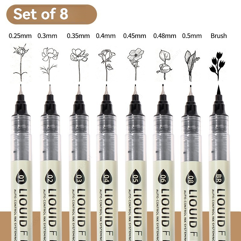 3-8PCS Fineliner Waterproof La - Copic Marker Sketch recension och pris