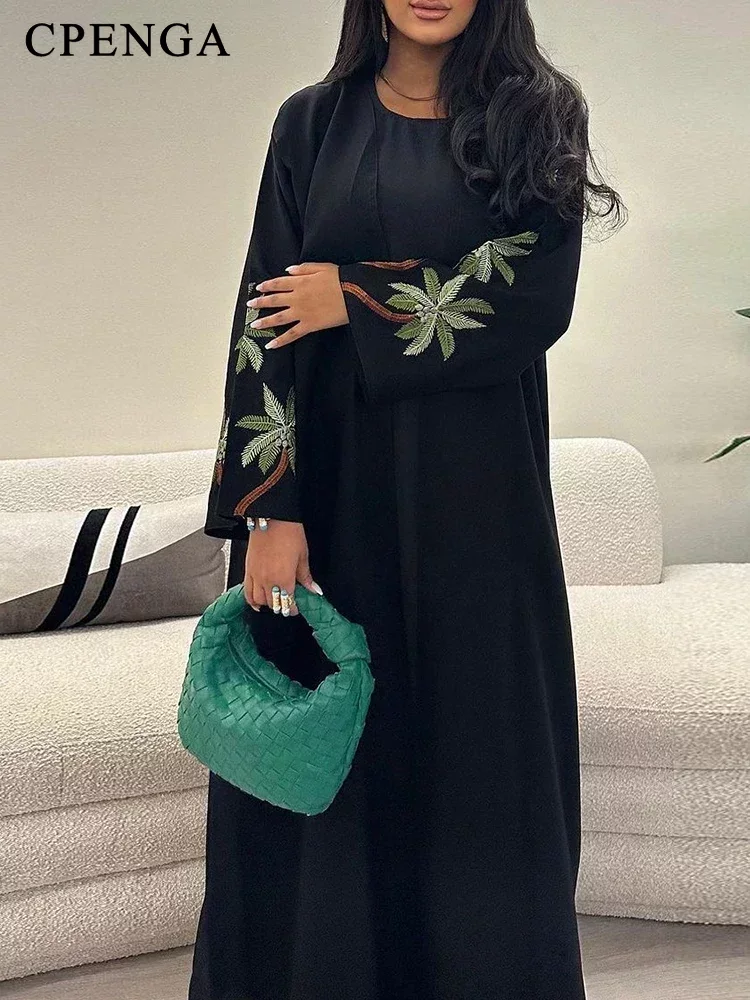 Eid Ramadan Black Muslim Modes - Embroidery Kaftan recension och pris