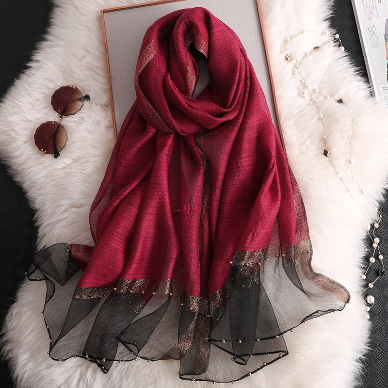 2024 Luxury 100% Silk Shawl Sc - Embroidery Hijab recension och pris