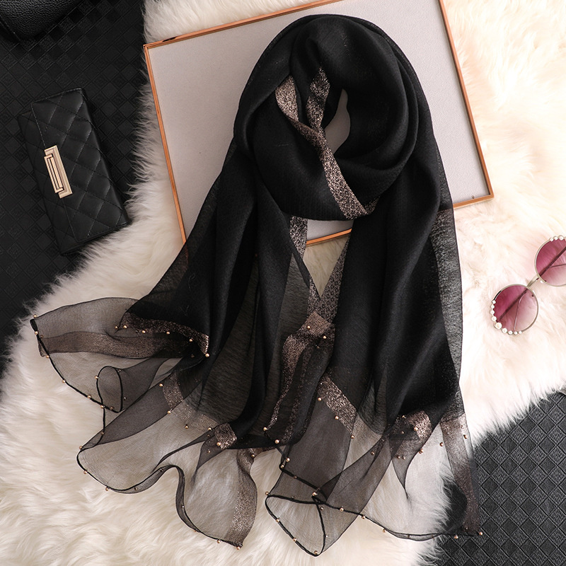 2024 Luxury 100% Silk Shawl Sc - Embroidery Hijab recension och pris