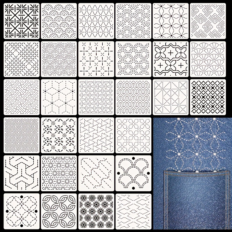 30Pcs Embroidery Templates DIY - Embroidery Pattern recension och pris