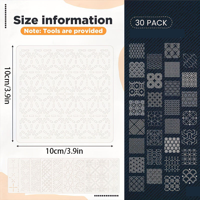 30Pcs Embroidery Templates DIY - Embroidery Pattern recension och pris
