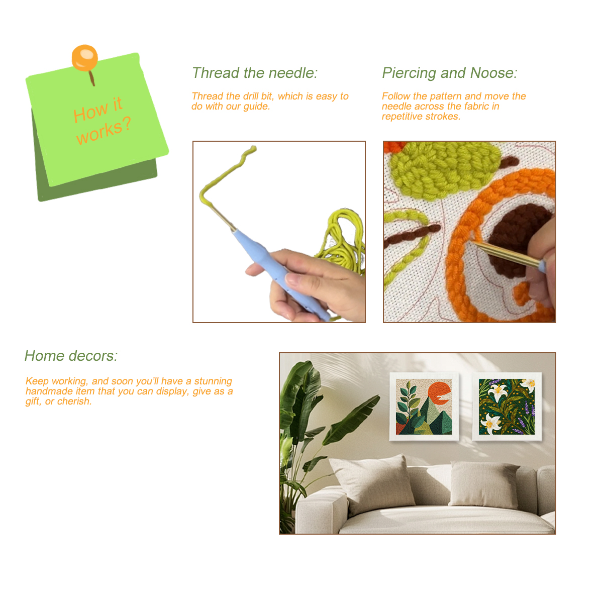 RUOPOTY Punch Needle Kit DIY C - Embroidery Ideas For Bags recension och pris