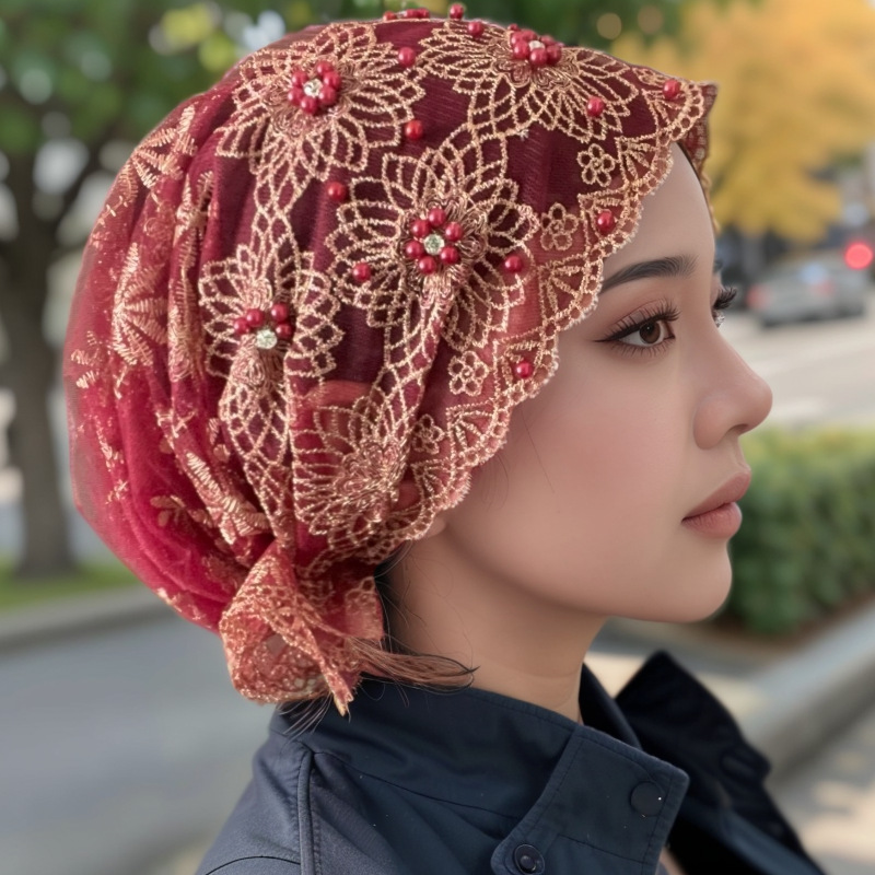 Women Stylish Headscarf Hat Em - Embroidery Hat Machine recension och pris