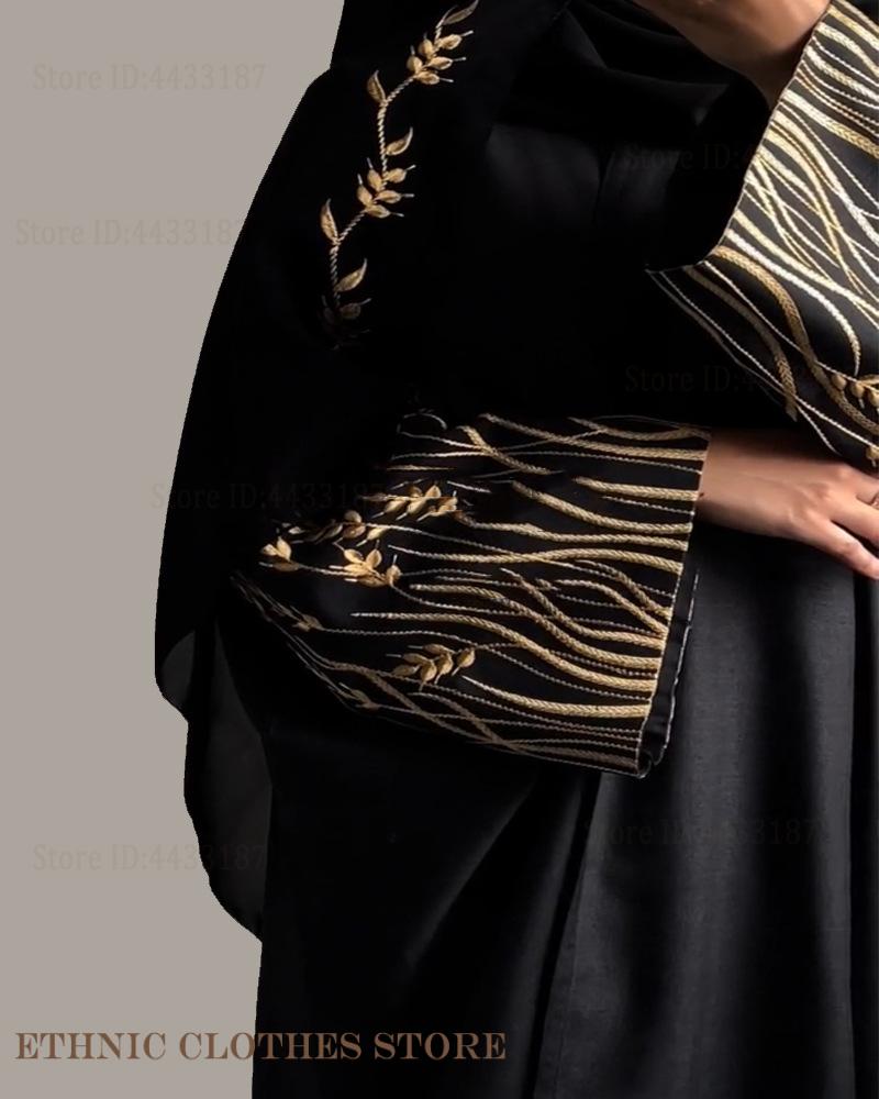 Muslim Women Dress Elegant Bla - Embroidery Kaftan recension och pris