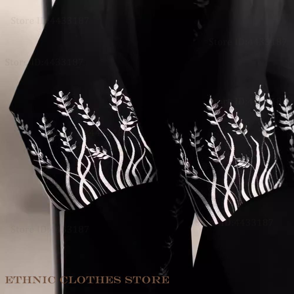 Muslim Women Dress Elegant Bla - Embroidery Kaftan recension och pris