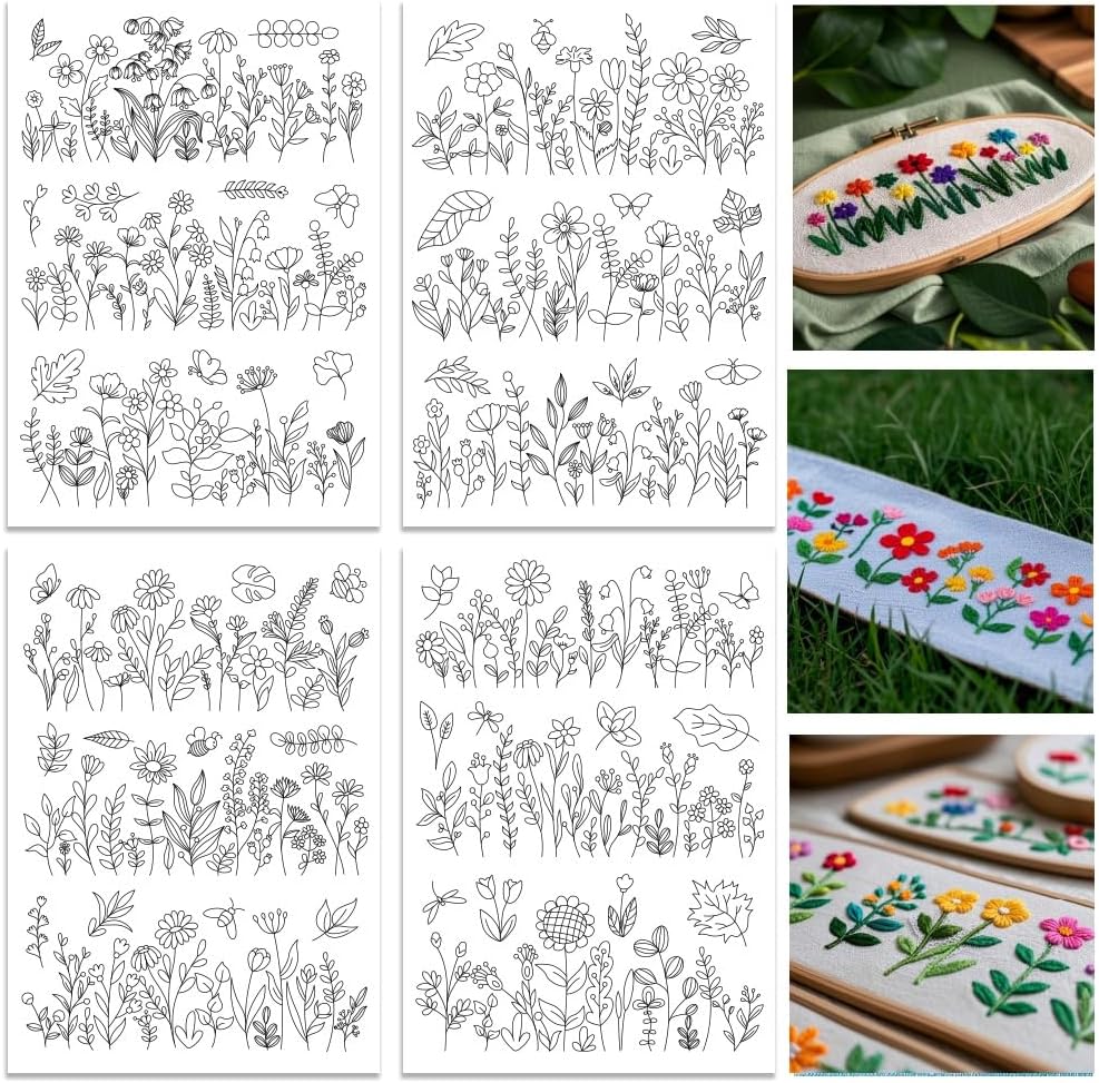 Water Soluble Embroidery Patte - Embroidery Flower Pattern recension och pris