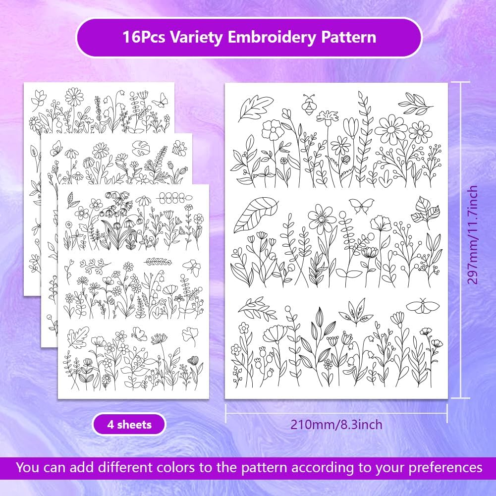 Water Soluble Embroidery Patte - Embroidery Flower Pattern recension och pris