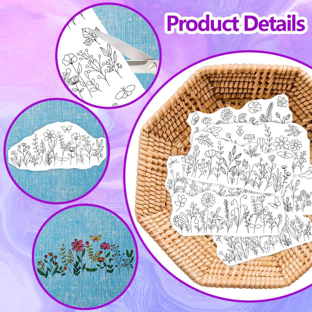 Water Soluble Embroidery Patte - Embroidery Flower Pattern recension och pris