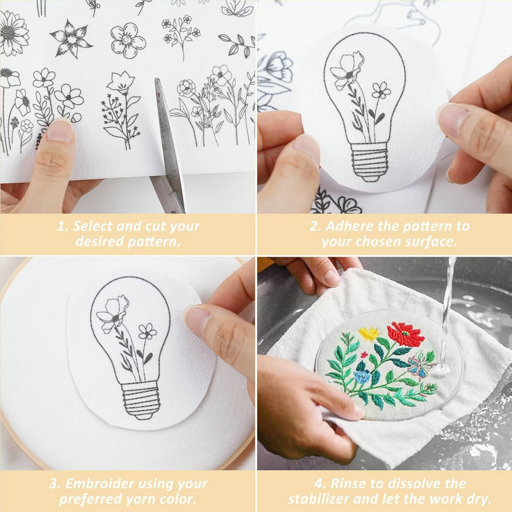 Water Soluble Embroidery Patte - Embroidery Flower Pattern recension och pris