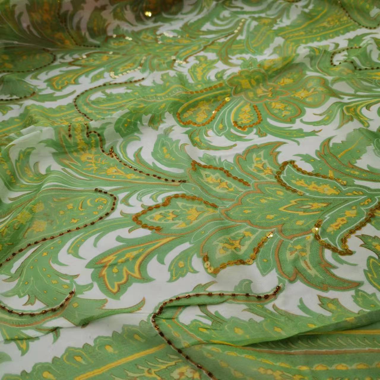 Sequin Silk Georgette Fabric P - Embroidery Pashmina recension och pris