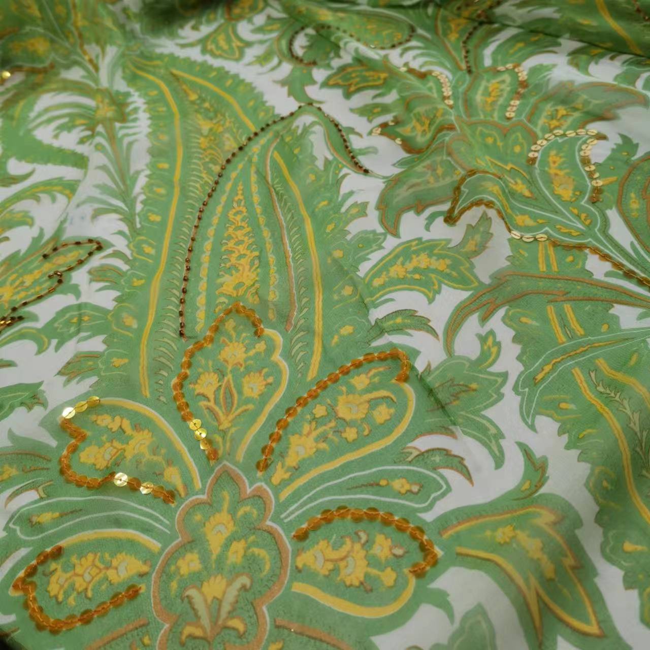 Sequin Silk Georgette Fabric P - Embroidery Pashmina recension och pris