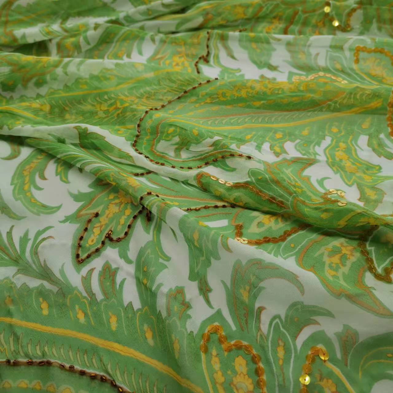 Sequin Silk Georgette Fabric P - Embroidery Pashmina recension och pris