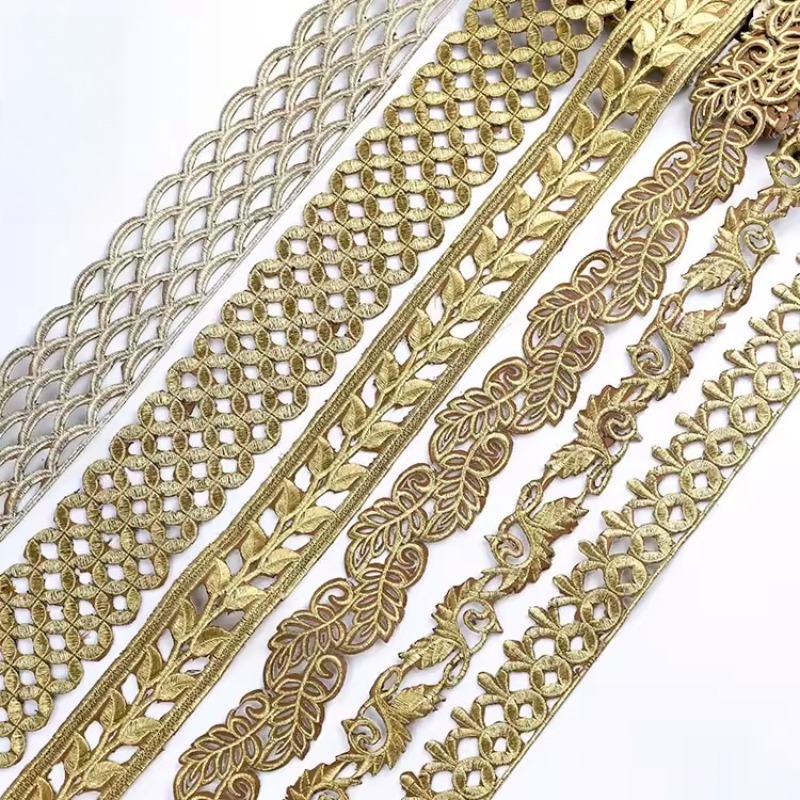 New Exquisite Light Gold Silve - Embroidery Gold recension och pris