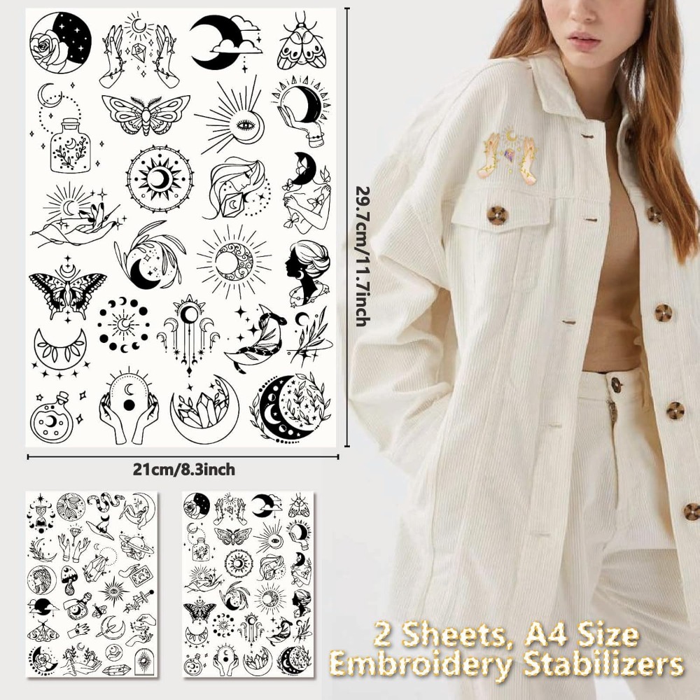 51Pcs Boho Moon Sun Water Solu - Embroidery Pattern recension och pris