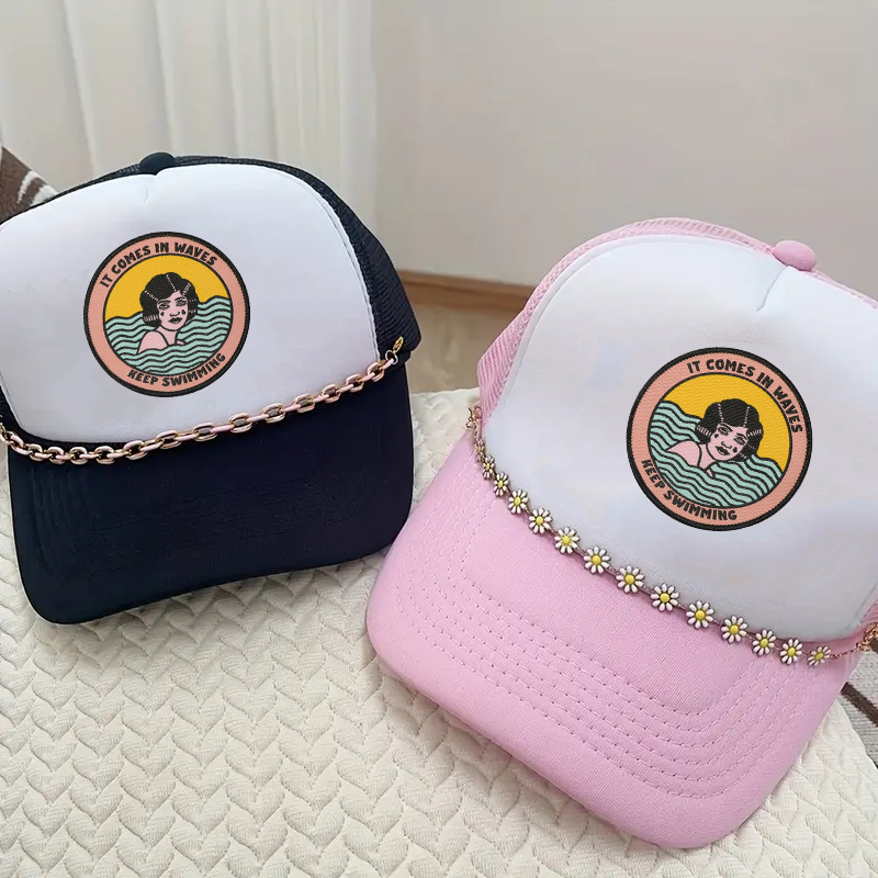 1PC Keep Swimming Girl Embroid - Embroidery Hat Machine recension och pris