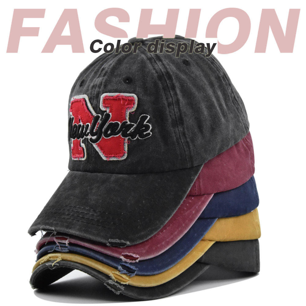 Vintage Washed  Baseball Cap F - Embroidery Letter N recension och pris